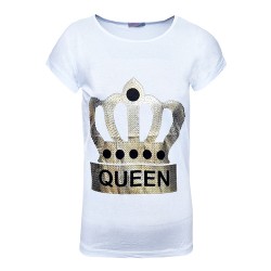 Дамска тениска Queen бяла 6708